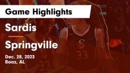 Sardis  vs Springville Game Highlights - Dec. 28, 2023