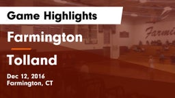 Farmington  vs Tolland  Game Highlights - Dec 12, 2016