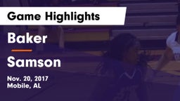 Baker  vs Samson Game Highlights - Nov. 20, 2017