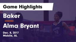 Baker  vs Alma Bryant  Game Highlights - Dec. 8, 2017