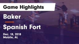Baker  vs Spanish Fort  Game Highlights - Dec. 18, 2018