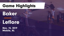 Baker  vs Leflore Game Highlights - Nov. 15, 2019