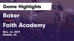 Baker  vs Faith Academy  Game Highlights - Nov. 16, 2019