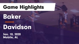 Baker  vs Davidson  Game Highlights - Jan. 10, 2020