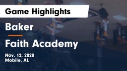Baker  vs Faith Academy  Game Highlights - Nov. 12, 2020