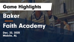 Baker  vs Faith Academy  Game Highlights - Dec. 22, 2020
