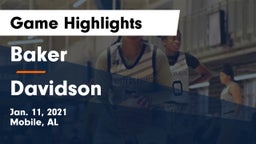 Baker  vs Davidson Game Highlights - Jan. 11, 2021