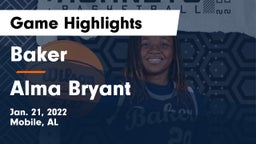 Baker  vs Alma Bryant  Game Highlights - Jan. 21, 2022