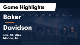 Baker  vs Davidson  Game Highlights - Jan. 18, 2023