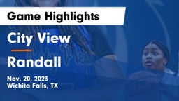 City View  vs Randall  Game Highlights - Nov. 20, 2023