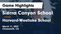 Sierra Canyon School vs Harvard-Westlake School Game Highlights - March 11, 2023