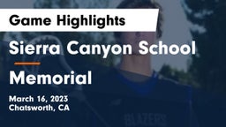 Sierra Canyon School vs Memorial  Game Highlights - March 16, 2023