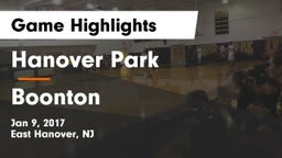 Hanover Park  vs Boonton  Game Highlights - Jan 9, 2017