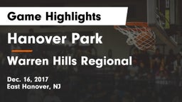 Hanover Park  vs Warren Hills Regional  Game Highlights - Dec. 16, 2017