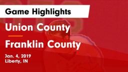 Union County  vs Franklin County  Game Highlights - Jan. 4, 2019