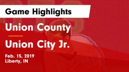 Union County  vs Union City Jr.  Game Highlights - Feb. 15, 2019