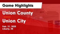 Union County  vs Union City  Game Highlights - Feb. 21, 2020