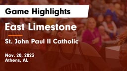 East Limestone  vs St. John Paul II Catholic  Game Highlights - Nov. 20, 2023