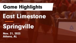 East Limestone  vs Springville  Game Highlights - Nov. 21, 2023