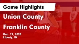 Union County  vs Franklin County  Game Highlights - Dec. 21, 2020