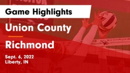 Union County  vs Richmond  Game Highlights - Sept. 6, 2022