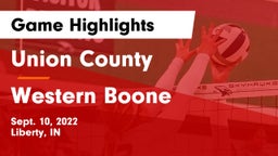 Union County  vs Western Boone  Game Highlights - Sept. 10, 2022