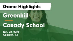 Greenhill  vs Casady School Game Highlights - Jan. 28, 2023
