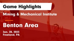 Mining & Mechanical Institute  vs Benton Area Game Highlights - Jan. 28, 2023