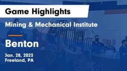 Mining & Mechanical Institute  vs Benton Game Highlights - Jan. 28, 2023