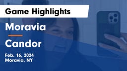 Moravia  vs Candor  Game Highlights - Feb. 16, 2024