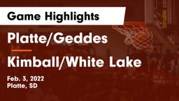 Platte/Geddes  vs Kimball/White Lake  Game Highlights - Feb. 3, 2022