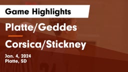 Platte/Geddes  vs Corsica/Stickney  Game Highlights - Jan. 4, 2024