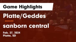 Platte/Geddes  vs sanborn central Game Highlights - Feb. 27, 2024