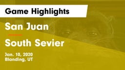 San Juan  vs South Sevier  Game Highlights - Jan. 10, 2020