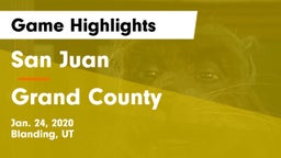 San Juan  vs Grand County Game Highlights - Jan. 24, 2020