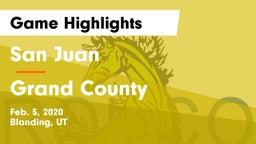 San Juan  vs Grand County Game Highlights - Feb. 5, 2020
