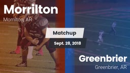 Matchup: Morrilton High vs. Greenbrier  2018