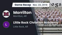 Recap: Morrilton  vs. Little Rock Christian Academy  2018