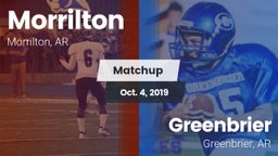 Matchup: Morrilton High vs. Greenbrier  2019