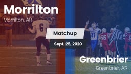 Matchup: Morrilton High vs. Greenbrier  2020