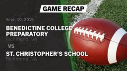 Recap: Benedictine College Preparatory  vs. St. Christopher's School 2016