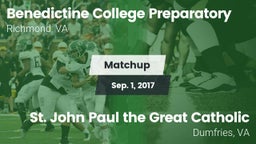 Matchup: Benedictine High vs.  St. John Paul the Great Catholic  2017