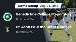 Recap: Benedictine College Preparatory  vs.  St. John Paul the Great Catholic  2018