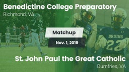 Matchup: Benedictine High vs.  St. John Paul the Great Catholic  2019