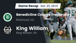 Recap: Benedictine College Preparatory  vs. King William  2019