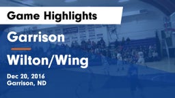 Garrison  vs Wilton/Wing Game Highlights - Dec 20, 2016