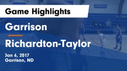 Garrison  vs Richardton-Taylor Game Highlights - Jan 6, 2017