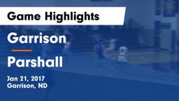 Garrison  vs Parshall Game Highlights - Jan 21, 2017