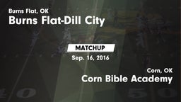 Matchup: Burns Flat-Dill vs. Corn Bible Academy  2016