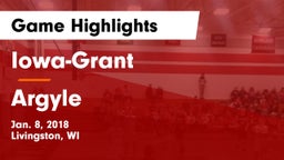 Iowa-Grant  vs Argyle  Game Highlights - Jan. 8, 2018